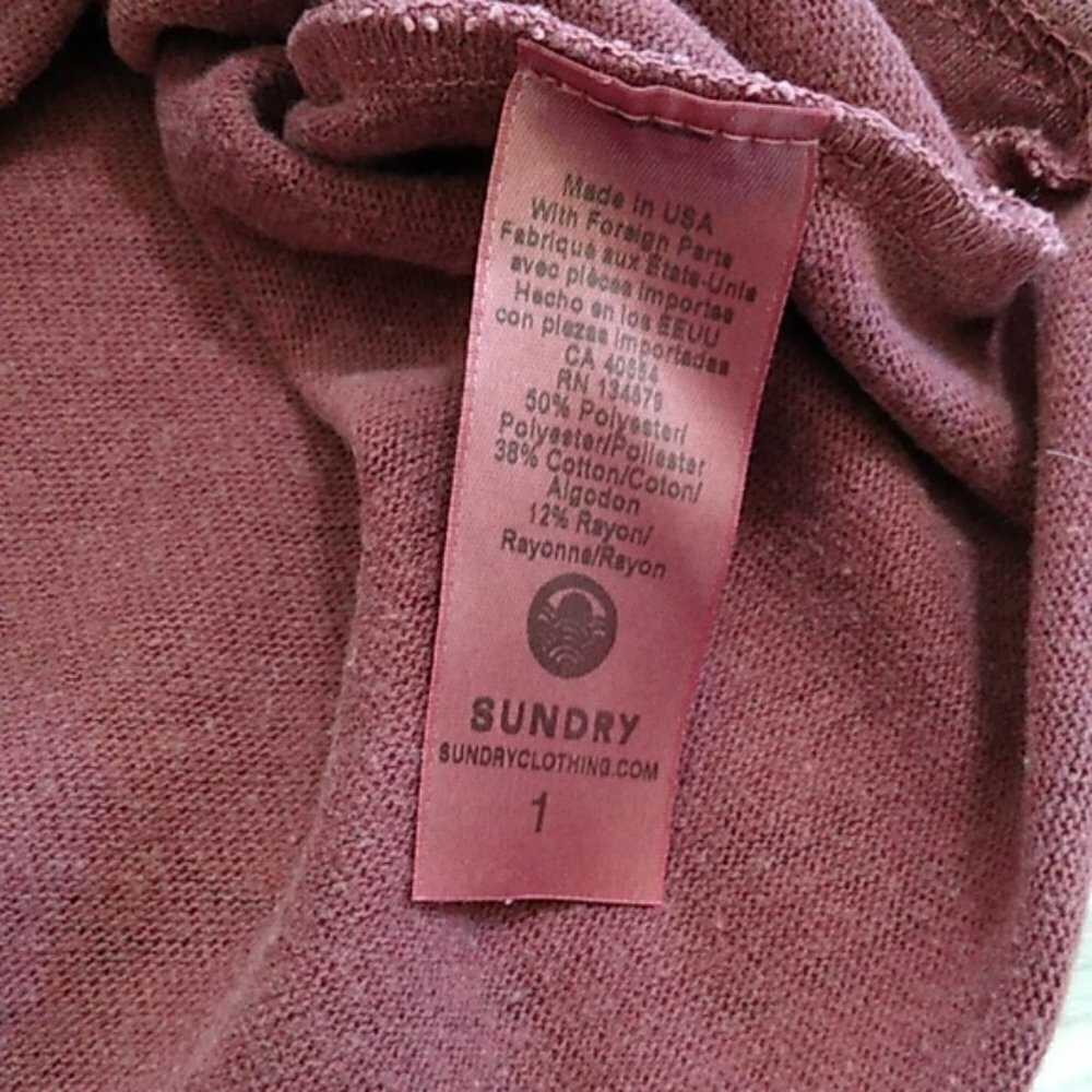 Sundry Leopard Drapey Sweatshirt Maroon - Picture 11 of 15